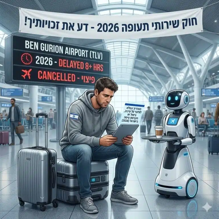 המדריך המלא לפיצוי על עיכוב ביטול או הקדמת טיסה בישראל בשנת 2026