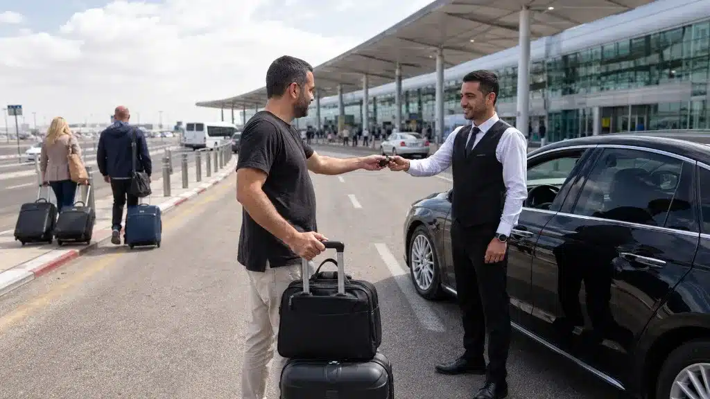 שירות Valet בנתב"ג – מסירת מפתחות לדייל VIParking בטרמינל